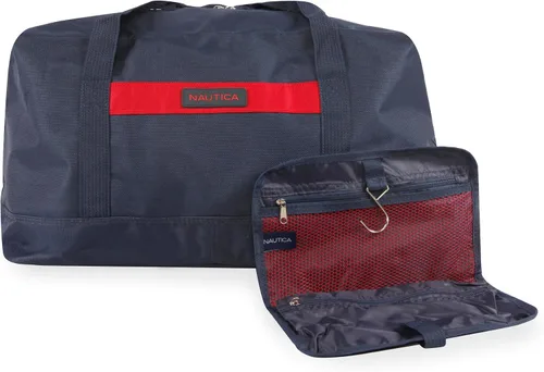 Vista 8 de NAUTICA Oceanview - Juego de maletas Softside de 5 piezas, azul marinorojo, marino, Oceanview - Juego de equipaje de 5 piezas