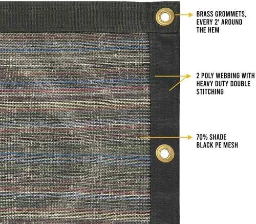 Vista 3 de Mytee Products Lona de malla multicolor de 6 x 8 pies 50% para exteriores con ojales, lonas de malla recubiertas de PVC resistente de 10 onzas