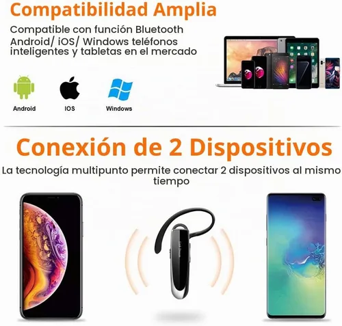 Vista 5 de Link Dream Paquete de 2 auriculares Bluetooth para teléfonos celulares inalámbricos V5.0