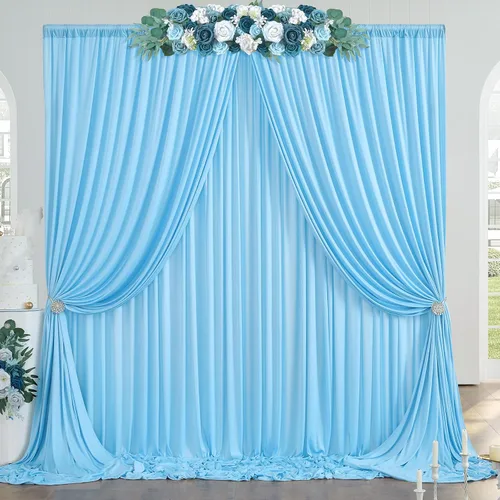 Vista 123 de Cortinas de fondo negras negras sin arrugas para fiestas, cortinas de tela gruesa para telón de fondo de fotos para cumpleaños, bodas, baby shower