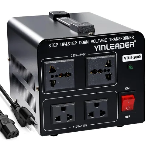 Vista 11 de Yinleader Transformador de voltaje Step Up & Step Down Convertidor de potencia con cable de alimentación de EE. UU., convierte 110 V a 220 V O 220 V