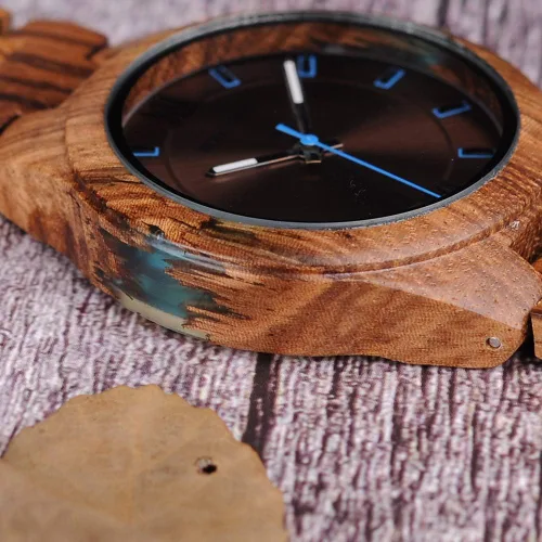 Vista 4 de BOBO BIRD Relojes de madera de diseño especial para hombre, relojes deportivos de cuarzo