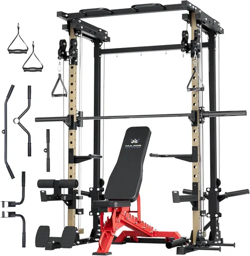 Vista 15 de Major Fitness Máquina Drone3 Smith, estante de energía todo en uno
