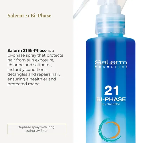 Vista 2 de SALERM - Acondicionador Bifase 21 Bifase - 6.4 fl oz - Acondicionador sin enjuague - Protege el cabello contra el sol, el cloro y la sal
