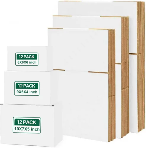 Vista 11 de Cajas de envío, 8x6x6 cajas de envío pequeñas, cada caja de zapatos de cartón.