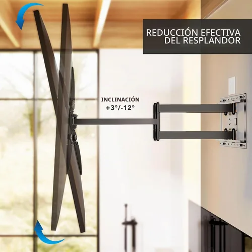 Vista 7 de Mount-It! Soporte de pared para TV de movimiento completo de brazo largo esquinero, extensión extra larga de 42.5 pulgadas, soporte de brazo doble