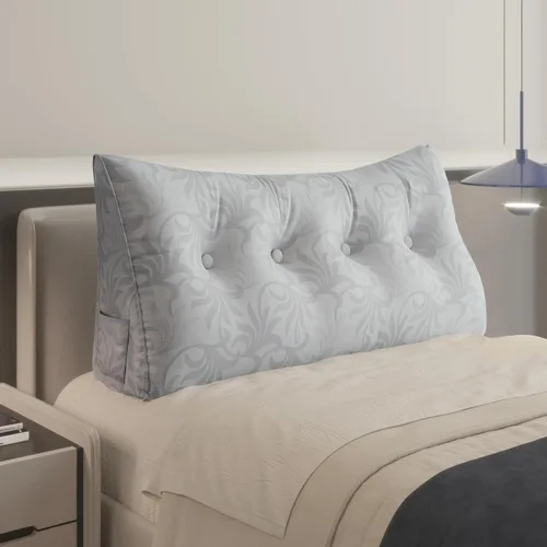 Vista 34 de WOWMAX - Almohada grande triangular con respaldo para cabecera, almohada de posicionamiento para lectura en forma de cuña, con funda extraíble