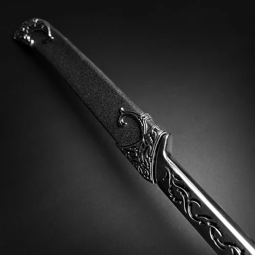 Vista 3 de Daga élfica medieval de fantasía de 11 pulgadas. Para colección, regalo o cosplay, personajes renacentistas A Fair (plata), plateado