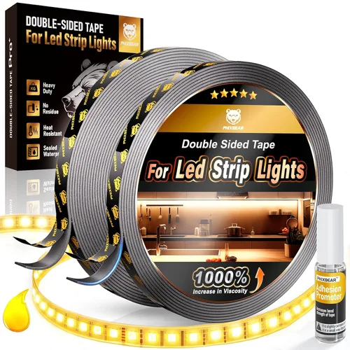 Vista 10 de PHIXBEAR 2 rollos de cinta de doble cara resistente, resistente al calor y al agua, cinta de montaje automotriz para interiores y exteriores