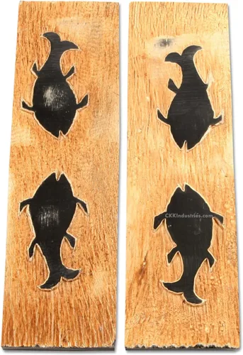 Vista 41 de Báscula de mango de cuerno de búfalo (corteza) - (Amber/Black) - (3.50 x 1.125 x 0.187)