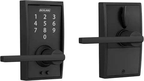 Vista 9 de Schlage - Cerradura táctil Century con picaporte Merano (bronce envejecido, FE695 CEN 716 MER) Keyless entry door lock, Electronic touchscreen