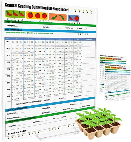 Vista 10 de Acrylic Reusable Seedling Cultivation Record Board for Seed Starter Tray Seedling Tray (1PCS)