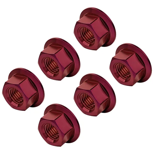 Vista 54 de Tuercas hexagonales Titanium DIN6923 (paso M5 0.03 in, negro) M5 M6 M8 M10 M12 M14 M16 para bicicletas, motocicletas, coches, paquete de 6