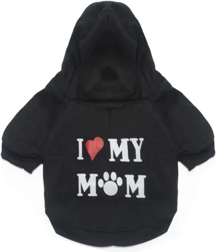 Vista 3 de Paquete de 2 suéteres para cachorros pequeños y medianos, sudaderas con capucha para perros de invierno suaves y gruesos, color negro Dorado