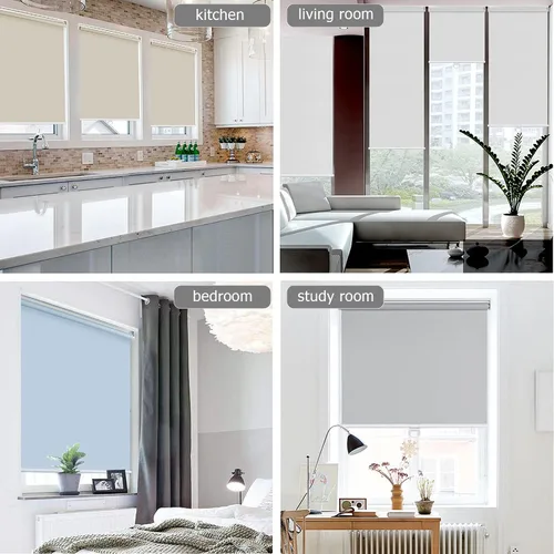 Vista 4 de Persianas enrollables sin cordón para ventanas, persianas opacas de tela para bloqueo de luz, aislamiento térmico, persianas fáciles de levantar
