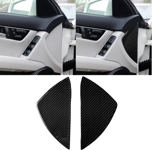 Vista 9 de para Mercedes-Benz Clase C W204 2011-2013 Real Cubierta de Panel de Fibra de Carbono Suave para Aire Acondicionado, Adhesivo de Marco de Panel