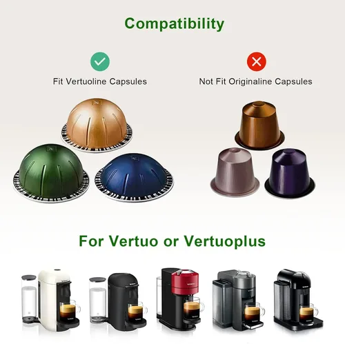 Vista 5 de Clinuse Tapas de aluminio con sellos para cápsulas Nespresso Vertuo, 100 piezas reutilizables, compatibles con Nespresso Vertuoline Vertuo