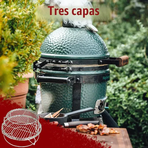 Vista 4 de Estante Expansor de 5 Piezas para Big Green Egg Medium Kit de Repuesto Parrillas para Eggspander Conveggtor Basket Acero Inoxidable 304 con Sistema