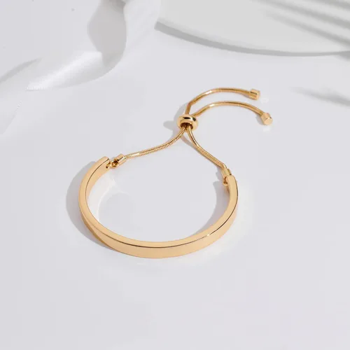 Vista 4 de WOWORAMA Pulseras deslizantes ajustables para mujer, pulsera de amistad para mujer, pulsera bolo de oro, oro blanco, oro rosa