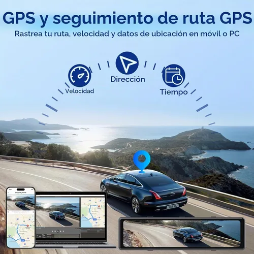 Vista 5 de Sistema de 4 cámaras, 10" AHD espejo retrovisor Dash Cam Touch Screen Dash Cam with 128GB Card/Reverse line/WiFi/APP/1080P Night Vision for Cámara