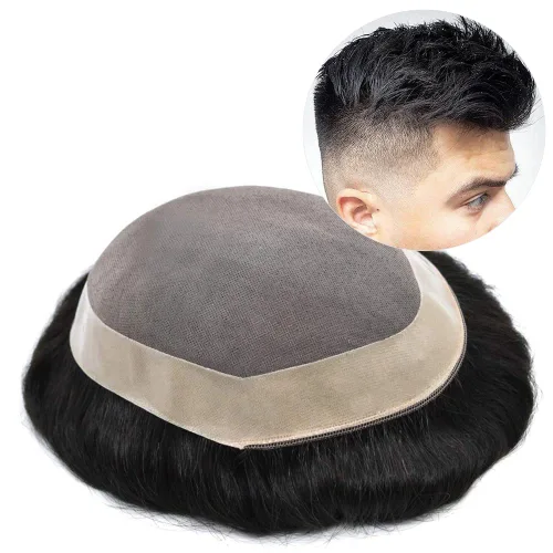 Vista 14 de Toupee para hombre 100% europeo Remy piezas de cabello humano para hombres, sistema de cabello fino mono centro de reemplazo para hombres