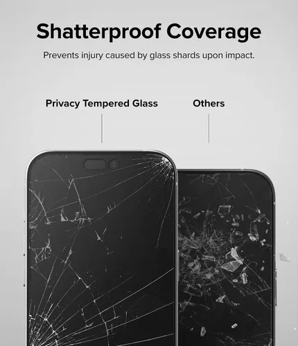 Vista 9 de Ringke Vidrio de privacidad [antiespía] compatible con iPhone 14 Pro protector de pantalla de 6.1 pulgadas, vidrio templado de cobertura completa