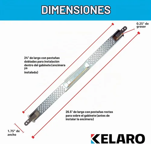 Vista 4 de Kelaro EZ Kit de soporte de montaje para lavavajillas para encimeras de granito y cuarzo W10426979
