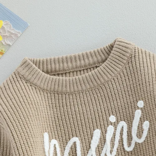 Vista 5 de Suéter de punto grueso para bebé, niña, niño, sudadera cálida de manga larga para otoño e invierno