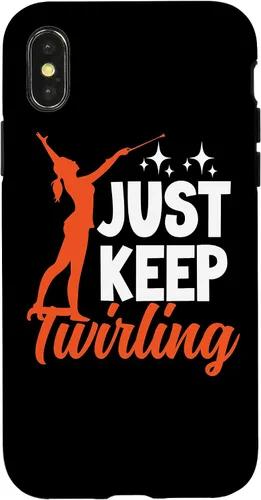 Vista 5 de Funda para iPhone 12 mini Just Keep Twirling Baton Twirler Majorette Twirl Dancer
