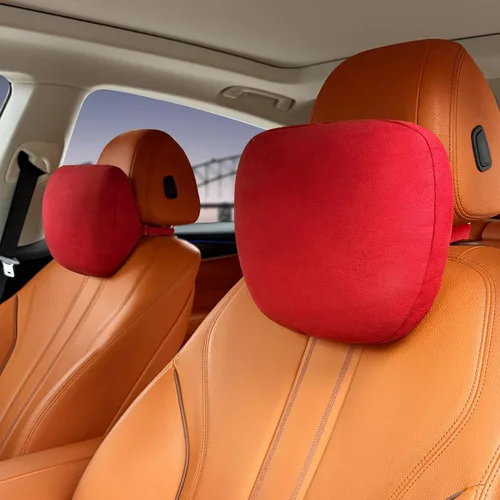 Vista 12 de 2 piezas de almohada de cuello para coche para reposacabezas, cojines de apoyo para asientos de conducción, microfibra de terciopelo, poliéster