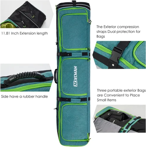 Vista 4 de Bolsa de snowboard con ruedas XCMAN de longitud ajustable