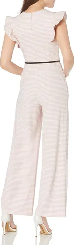 Vista 2 de Calvin Klein Belted Flutter Sleeves Womens Jumpsuit for Casual and Professional Occasions