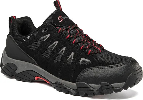 Vista 11 de SHULOOK Botas de senderismo impermeables para hombre, ligeras, antideslizantes, al aire libre, botas de tobillo transpirables, senderismo
