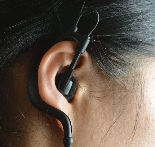 Vista 7 de HYS G forma suave oído gancho auricular auricular 0.138 in enchufe gancho oído sólo escucha radioaficionado/auricular