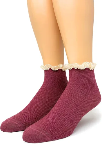 Vista 2 de WARRIOR ALPACA SOCKS - Calcetines tobilleros recortados de lana de alpaca para mujer