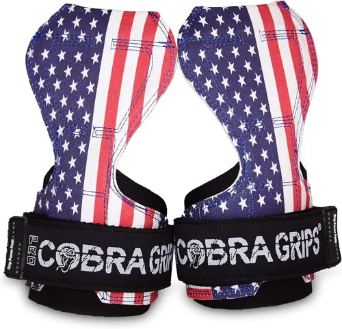Vista 41 de Cobra Grips Weight Lifting Gloves with Adjustable Neoprene Padded Wrist Wraps - Heavy Duty Alternative to Power Lifting Hooks for Deadlifts Una goma