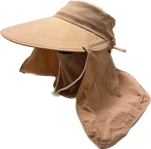 Vista 8 de Mrlahat Visera ancha para pesca al aire libre, gorra de pesca con solapa larga para orejas y cuello, unisex Beige