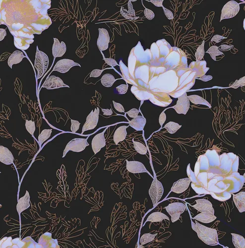 Vista 10 de Laatse Papel Tapiz Floral Despegar y Pegar, Papel Tapiz Vintage de Peonías y Margaritas, Papel de Contacto Floral Autoadhesivo Mural de Pared