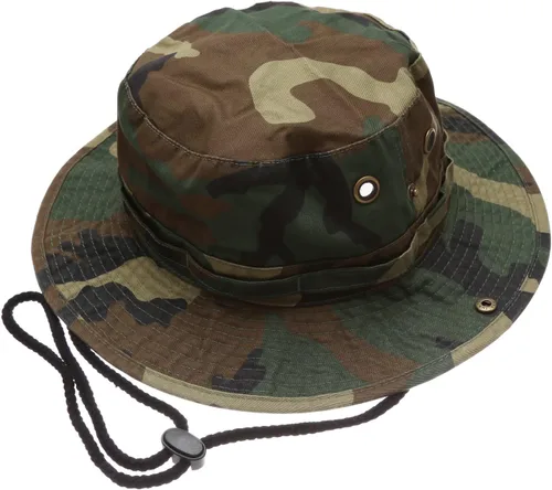 Vista 10 de Sombrero de cubeta para verano, para exteriores, para pescar, de safari, de caza, con correa ajustable