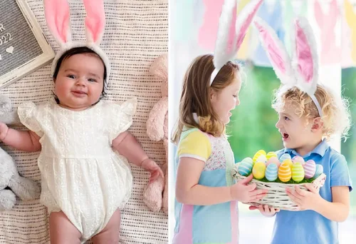 Vista 6 de Diademas de orejas de conejo para mujer de Pascua