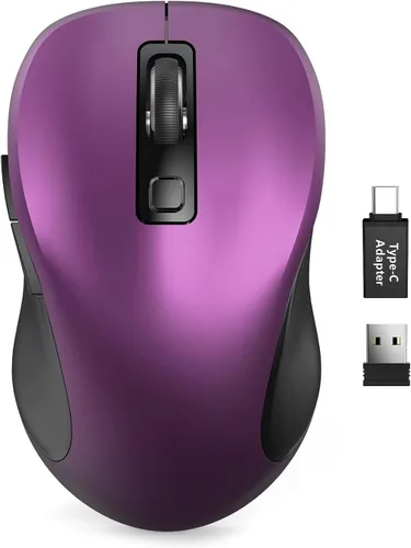 Vista 15 de Trueque - Ratón inalámbrico para laptop, ratón de computadora ergonómico de 2.4GHz con botones de atrás y adelante, 3 niveles de DPI ajustables, 6