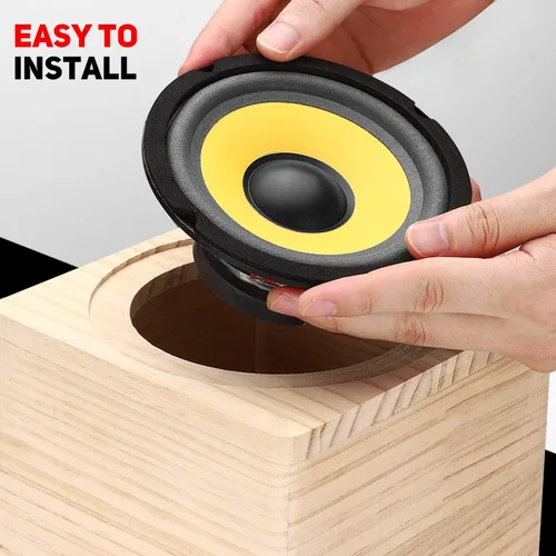 Vista 7 de Facmogu - Caja de altavoz de madera con puerto de 8 pulgadas, caja de madera maciza sin ventilación Empty Wooden Speaker Box with Grill Cover &