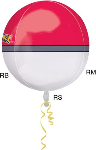 Vista 3 de Anagram International - Globo de aluminio Orbz Pokemon Ball de 15" x 16
