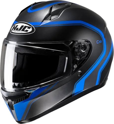 Vista 8 de Casco de motocicleta de rostro completo HJC C10 ELIE con protector HJ-34P Pin-lock, aprobado por DOT (MC2SF, XXX-Pequeño)