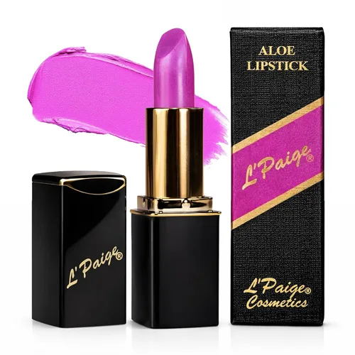 Vista 11 de L'Paige L02 - GRAPE ICE Designer Lipstick Base de aloe vera, de larga duración, hidratante Morado claro con acabado helado iridiscente