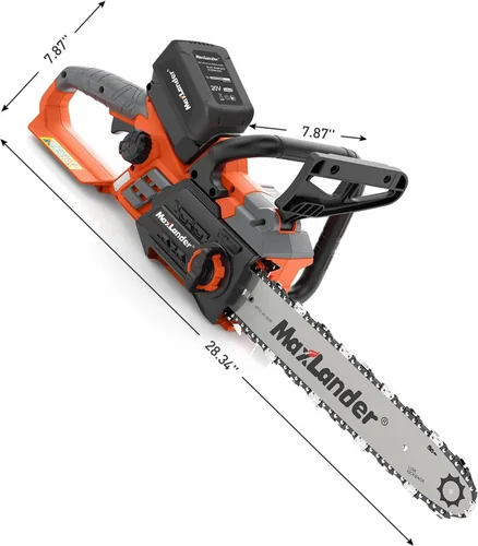 Vista 8 de Motosierra inalámbrica de 12 pulgadas operada por batería con batería y cargador de 1 x 4.0 Ah, motosierra eléctrica MAXLANDER de 20 V con tensión