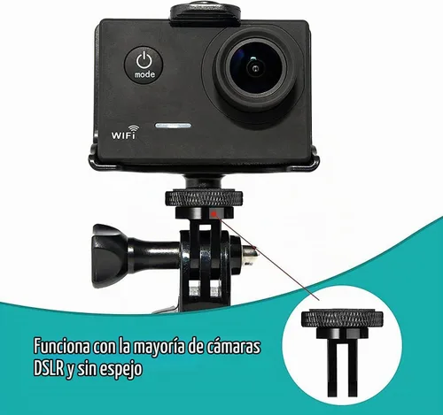 Vista 4 de Adaptador de trípode de cámara de aluminio 1/4"-20 Adaptadores de montaje de conversión compatibles con cámaras de acción Gopro Insta360 y otros