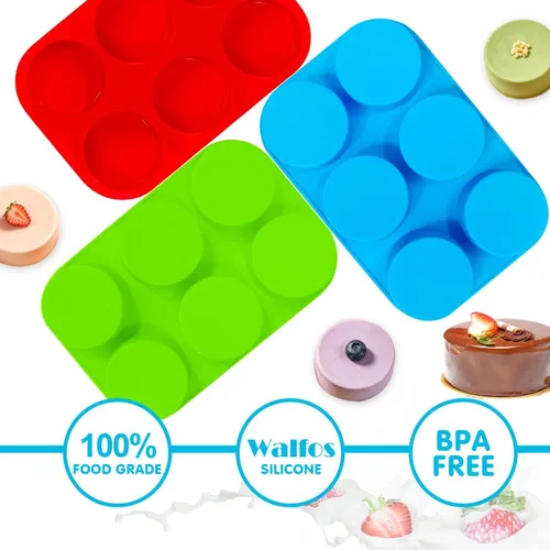 Vista 8 de Molde de silicona para galletas Oreo, Walfos moldes cilíndricos redondos para Oreos cubiertos de chocolate, sin BPA y antiadherente, perfecto