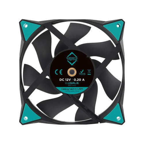 Vista 3 de Iceberg Thermal IceGALE 4.724 in PWM Premium Case Fan (negro)