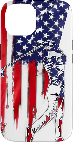 Vista 4 de Funny American Flag Golf For Golfer Case for iPhone 16